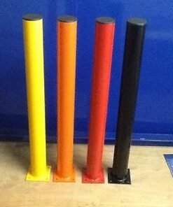 Pilona de seguridad fija atornillable con placa de anclaje