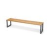 Banc public économique EVO en bois et acier, sans dossier