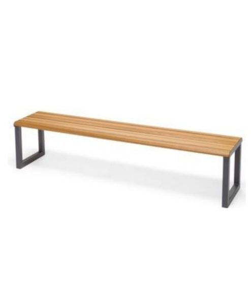 Banc public économique EVO en bois et acier, sans dossier