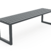 Banc public d'extérieur Pilonatic en acier galvanisé thermolaqué.