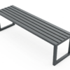 Banc public d'extérieur Pilonatic en acier galvanisé thermolaqué.