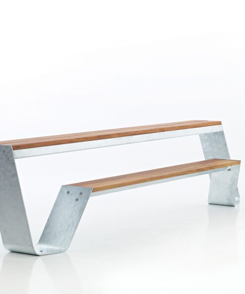 Banc Hope en acier galvanisé et bois