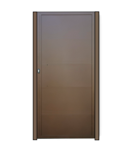 Porte piétonne de sécurité en tôle d'acier, modèle tôle lisse