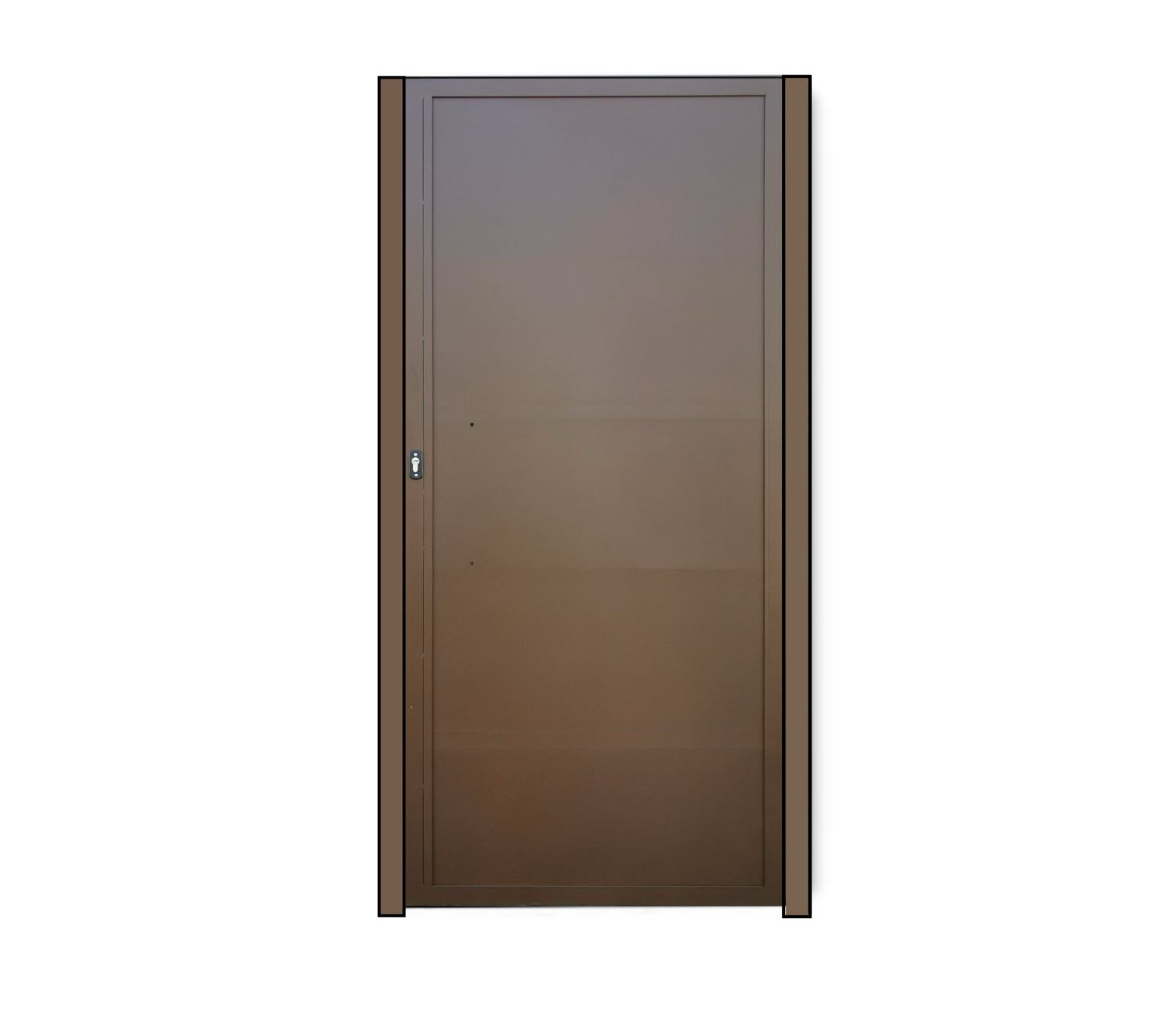 Porte piétonne de sécurité en tôle d'acier, modèle tôle lisse Porte piétonne de sécurité en tôle d'acier, modèle tôle lisse