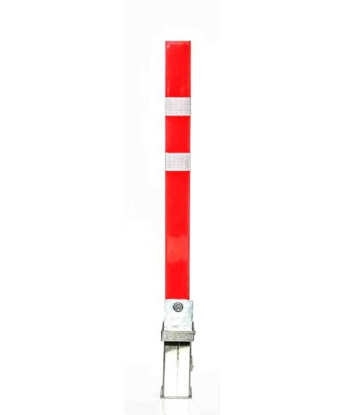 Borne amovible rouge et blanche à clé triangle