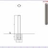Borne inox à tête plate – vue 4