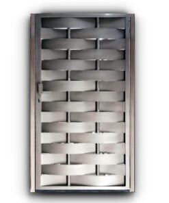 Puerta peatonal de chapa trenzada o entrelazada para exterior a medida