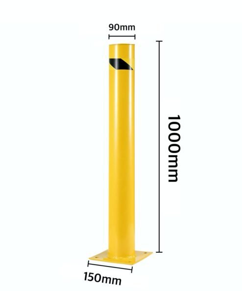 Potelet de sécurité en acier sur platine, hauteur 1 m