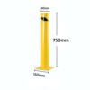 Potelet de sécurité en acier sur platine, hauteur 75 cm – vue 2