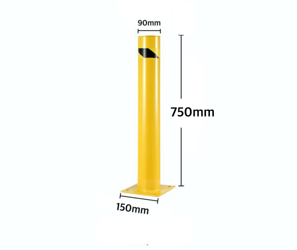 Potelet de sécurité en acier sur platine, hauteur 75 cm – vue 2 Potelet de sécurité en acier sur platine, hauteur 75 cm – vue 2