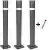 Lot de 3 potelets fixes en acier à visser sur platine + visserie