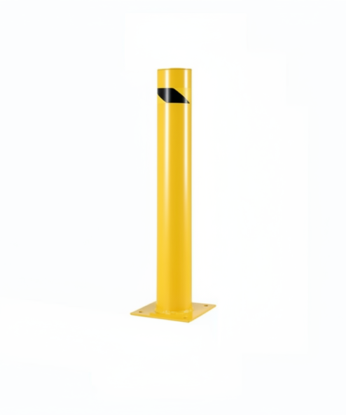 Potelet de sécurité en acier sur platine, hauteur 75 cm