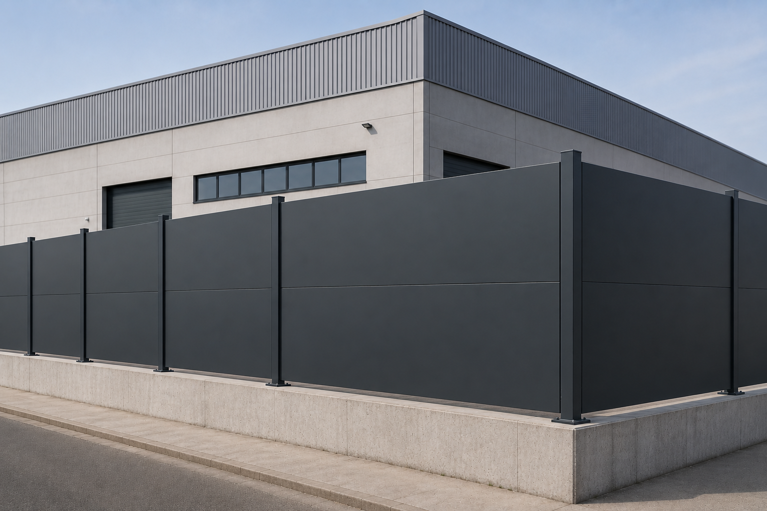 Clôture en tôle ou rehausse de muret, modèle Opax Clôture en tôle ou rehausse de muret, modèle Opax