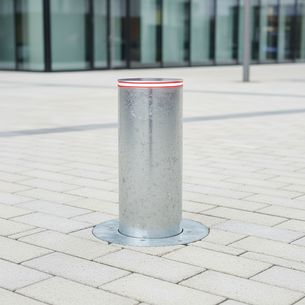 Borne automatique Impact galvanisée Ø220 mm H500 mm