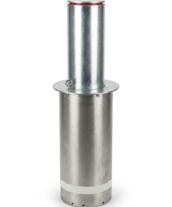 Borne escamotable semi-automatique en acier galvanisé Ø220 x 4 mm, hauteur 500 mm