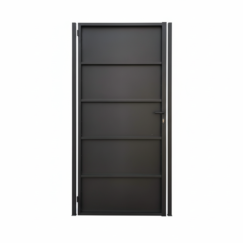 Portillon modèle Bandex avec lames de tôle, sur mesure