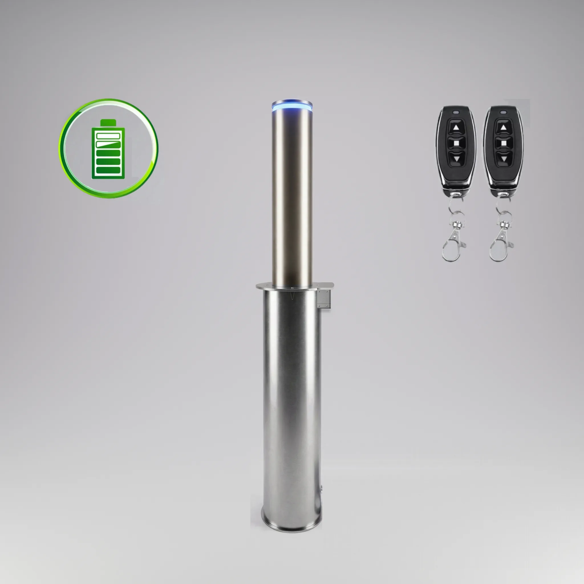 impact114-bateria-inox Borne automatique Bristol sur batterie Ø 114 mm inox