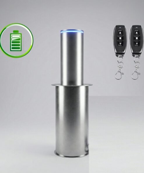 Borne automatique Impact galvanisée sur batterie – Ø 220 mm, H 500 mm