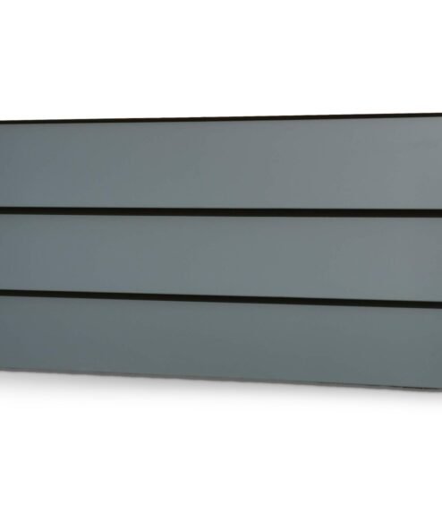 Clôture LAMEX gris anthracite à trois lames de tôle